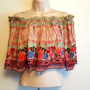 Off shoulder crop Bhanuni sequined top